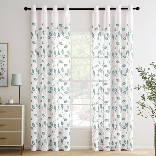 MIULEE Gardinen Voile Vorhänge mit Ösen Paneelvorhang für zu Hause, Wohnzimmer und Schlafzimmer 2er Set Blau 220x140 cm MIULEE Gardinen Voile Vorhänge mit Ösen Paneelvorhang für zu Hause, Wohnzimmer und Schlafzimmer 2er Set Blau 220x140 cm von MIULEE