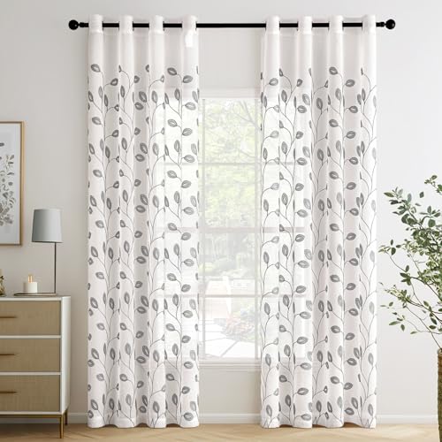 MIULEE Gardinen Voile Vorhänge mit Ösen Paneelvorhang für zu Hause, Wohnzimmer und Schlafzimmer 2er Set Hellgrau 245x140 cm MIULEE Gardinen Voile Vorhänge mit Ösen Paneelvorhang für zu Hause, Wohnzimmer und Schlafzimmer 2er Set Hellgrau 245x140 cm von MIULEE