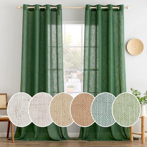 MIULEE Gardinen Vorhänge mit ösen Voile Vorhang kurz Modern Leinenoptik Halbtransparent Ösenvorhang für Wohnzimmer Kinderzimmer Raumteiler 2er Set Dunkelgrün 245x140 cm MIULEE Gardinen Vorhänge mit ösen Voile Vorhang kurz Modern Leinenoptik Halbtransparent Ösenvorhang für Wohnzimmer Kinderzimmer Raumteiler 2er Set Dunkelgrün 245x140 cm von MIULEE
