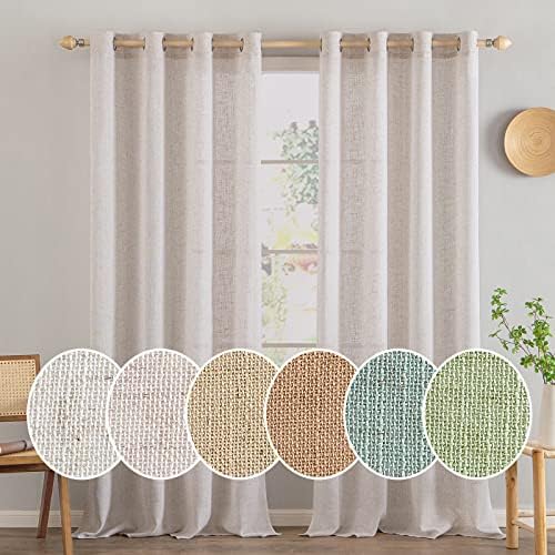 MIULEE Gardinen Vorhänge mit ösen Voile Vorhang kurz Modern Leinenoptik Halbtransparent Ösenvorhang für Wohnzimmer Kinderzimmer Raumteiler 2er Set Natural Linen Weiß 300x140 cm MIULEE Gardinen Vorhänge mit ösen Voile Vorhang kurz Modern Leinenoptik Halbtransparent Ösenvorhang für Wohnzimmer Kinderzimmer Raumteiler 2er Set Natural Linen Weiß 300x140 cm von MIULEE