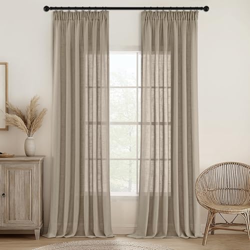 MIULEE Gardinen Vorhänge mit Kräuselband Schlaufenschal Voile Vorhang Modern Leinenoptik Halbtransparent für Wohnzimmer Schlafzimmer Schiebevorhang 2er Set Stores Dunkelbraun 225x140 cm MIULEE Gardinen Vorhänge mit Kräuselband Schlaufenschal Voile Vorhang Modern Leinenoptik Halbtransparent für Wohnzimmer Schlafzimmer Schiebevorhang 2er Set Stores Dunkelbraun 225x140 cm von MIULEE