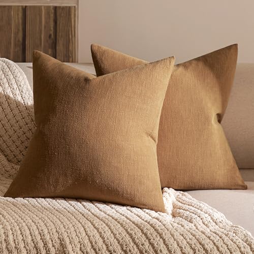 MIULEE Kissenbezüge Kissenhülle Dekokissen Leinen Dekorative Kissenbezug Sofakissen Couchkissen Deko mit Verstecktem Reissverschluss für Sofa Schlafzimmer 2er Set 50x50 cm Braun MIULEE Kissenbezüge Kissenhülle Dekokissen Leinen Dekorative Kissenbezug Sofakissen Couchkissen Deko mit Verstecktem Reissverschluss für Sofa Schlafzimmer 2er Set 50x50 cm Braun von MIULEE