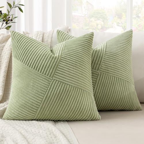MIULEE Kissenbezug 40x40 Bohnengrün frühling Kordsamt 2er Set Kissenbezüge Zierkissenbezug Kissenhülle Sofakissen Dekokissen Streifen Muster Patchwork Design für Wohnzimmer MIULEE Kissenbezug 40x40 Bohnengrün frühling Kordsamt 2er Set Kissenbezüge Zierkissenbezug Kissenhülle Sofakissen Dekokissen Streifen Muster Patchwork Design für Wohnzimmer von MIULEE