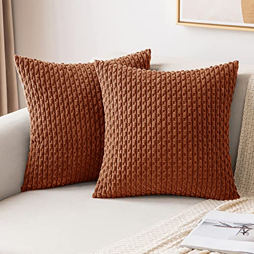 MIULEE Kordsamt Kissenbezug Kissenbezüge Dekorative Kissenhülle Moderne Sofakissen Dekokissen Couchkissen Zierkissen Weicher für Sofa Wohnzimmer Schlafzimmer 2er Set 40x40 cm Ziegelrot von MIULEE