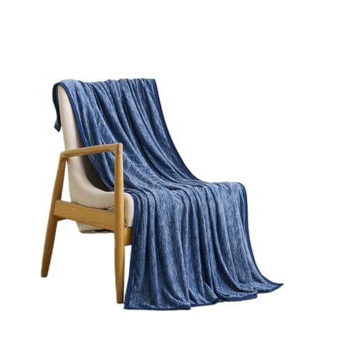 MIULEE Kühldecke Sommerdecke 125x150cm Erwachsene und Kinder 2 in 1 Selbstkühlende Decken mit Arc-Chill Q-MAX>0.4 Kühlfasern Wohndecke Sofadecke Blau von MIULEE