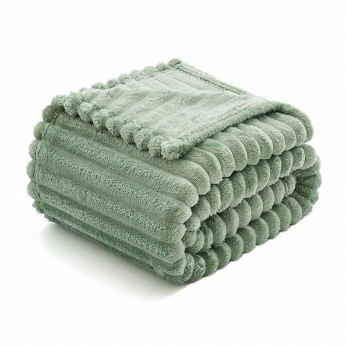 MIULEE Kuscheldecke Flauschig Decke Fleecedecke Flanell Einfarbig Wohndecken Couchdecke Flauschig Überwurf Mikrofaser Tagesdecke Sofadecke Blanket Für Schlafzimmer 60x80Inch 150x200cm Matcha Grün von MIULEE