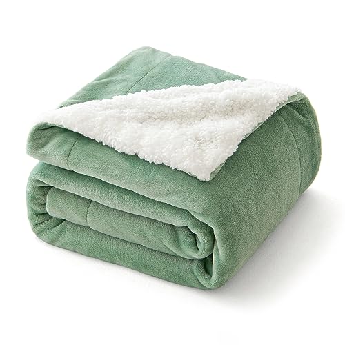 MIULEE Kuscheldecke Flauschig Decke Fleecedecke Wohndecken warm Sherpa Sofaüberwurf Decke Flauschig Überwurf Mikrofaser Tagesdecke Für Bett Sofa Schlafzimmer Büro 130x150 cm Matcha Grün von MIULEE