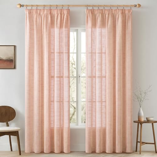 MIULEE Leinen Gardinen Vorhänge mit Kräuselband Weiss Gardine Vorhang Leinenoptik kräuselband Wohnzimmer Modern Voile Schienensystem Schlafzimmer 2er Set 140x145 cm Orange MIULEE Leinen Gardinen Vorhänge mit Kräuselband Weiss Gardine Vorhang Leinenoptik kräuselband Wohnzimmer Modern Voile Schienensystem Schlafzimmer 2er Set 140x145 cm Orange von MIULEE