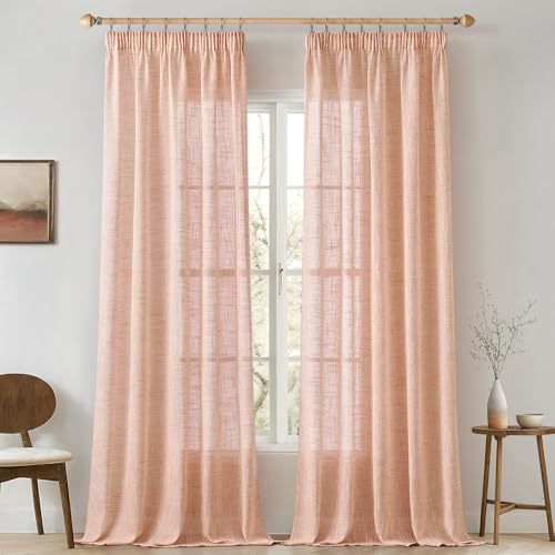 MIULEE Leinen Gardinen Vorhänge mit Kräuselband Weiss Gardine Vorhang Leinenoptik kräuselband Wohnzimmer Modern Voile Schienensystem Schlafzimmer 2er Set 140x245 cm Orange MIULEE Leinen Gardinen Vorhänge mit Kräuselband Weiss Gardine Vorhang Leinenoptik kräuselband Wohnzimmer Modern Voile Schienensystem Schlafzimmer 2er Set 140x245 cm Orange von MIULEE