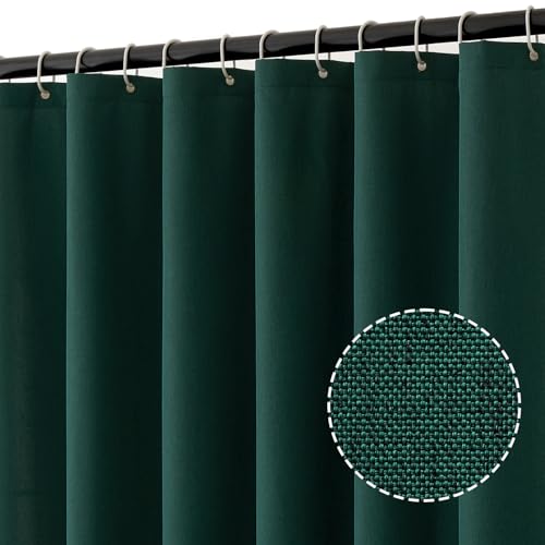 MIULEE Leinen Texturiert Duschvorhang 100x200 cm dunkelgrün, Schwerer Hotel Luxus Polyester Wasserdicht Duschvorhänge, Antischimmel Waschbar Stoff Badvorhang für Badezimmer mit 6 Ringe MIULEE Leinen Texturiert Duschvorhang 100x200 cm dunkelgrün, Schwerer Hotel Luxus Polyester Wasserdicht Duschvorhänge, Antischimmel Waschbar Stoff Badvorhang für Badezimmer mit 6 Ringe von MIULEE