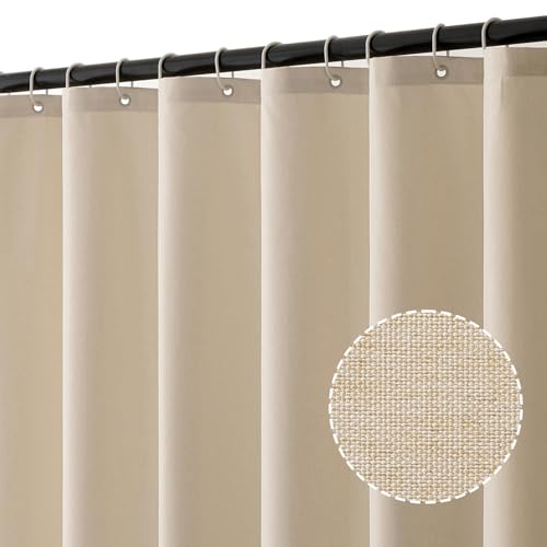 MIULEE Leinen Texturiert Duschvorhang 120x180 cm Hellbeige, Schwerer Hotel Luxus Polyester Wasserdicht Duschvorhänge, Antischimmel Waschbar Stoff Badvorhang für Badezimmer mit 8 Ringe MIULEE Leinen Texturiert Duschvorhang 120x180 cm Hellbeige, Schwerer Hotel Luxus Polyester Wasserdicht Duschvorhänge, Antischimmel Waschbar Stoff Badvorhang für Badezimmer mit 8 Ringe von MIULEE