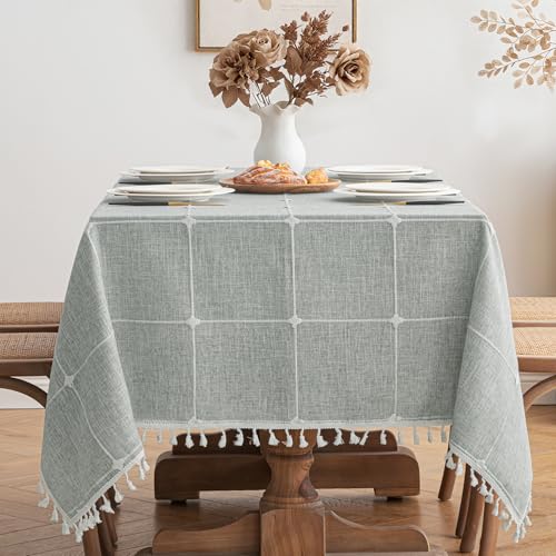 MIULEE Leinen Tischdecke 140x220cm Grau kariert Leinenoptik Tischdecke Abwaschbar Table Cloth Boho Tischdecke Quadratisch für Küchentisch und Outdoor Tischtuch MIULEE Leinen Tischdecke 140x220cm Grau kariert Leinenoptik Tischdecke Abwaschbar Table Cloth Boho Tischdecke Quadratisch für Küchentisch und Outdoor Tischtuch von MIULEE