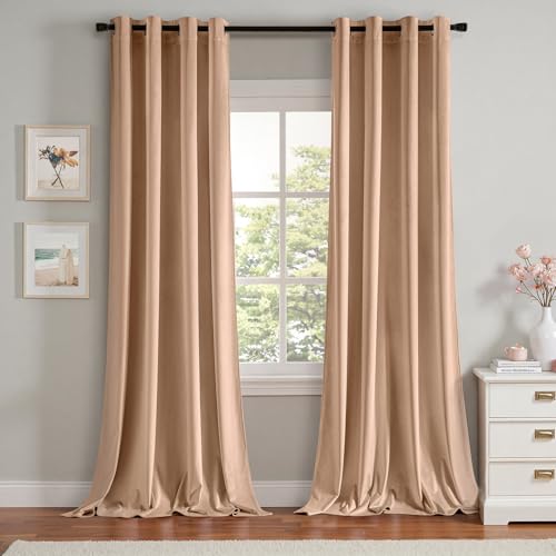 MIULEE Rosébeige Samtvorhang Ösen 2er Set 140X260, Blickdichte Vorhänge Samt für Deko Schlafzimmer Wohnzimmer, Sehr Weicher Vorhang Verdunkelung Velvet Curtains, Verdunkelnd Samt Gardinen Blickdicht MIULEE Rosébeige Samtvorhang Ösen 2er Set 140X260, Blickdichte Vorhänge Samt für Deko Schlafzimmer Wohnzimmer, Sehr Weicher Vorhang Verdunkelung Velvet Curtains, Verdunkelnd Samt Gardinen Blickdicht von MIULEE