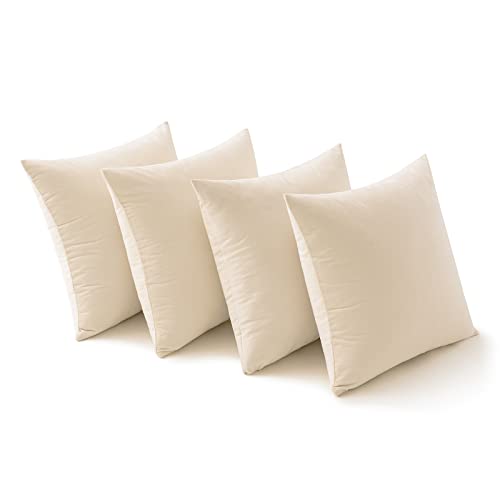 MIULEE Samt Kissenbezug 50x50 cm Kissenhülle Cremeweiß 4er Set Sofakissen Samtkissen Dekorative Dekokissen Couchkissen Zierkissen Bezug Sofakissenbezug für Wohnzimmer Schlafzimmer Büro von MIULEE