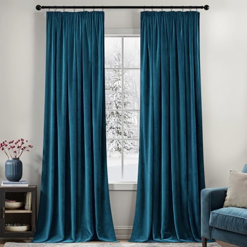 MIULEE Samtvorhang mit Kräuselband 2er Set 140X225 cm, Schöne Dicke und Schwere Wohnzimmer Schlafzimmer Deko Blickdichte Vorhänge, Blau Samt Gardinen Verdunkelung Thermovorhang Samt kräuselband MIULEE Samtvorhang mit Kräuselband 2er Set 140X225 cm, Schöne Dicke und Schwere Wohnzimmer Schlafzimmer Deko Blickdichte Vorhänge, Blau Samt Gardinen Verdunkelung Thermovorhang Samt kräuselband von MIULEE