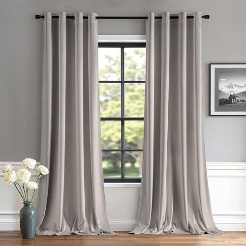 MIULEE Silbergrau Samtvorhang Ösen 2er Set 140X260, Blickdichte Vorhänge Samt für Deko Schlafzimmer Wohnzimmer, Sehr Weicher Vorhang Verdunkelung Velvet Curtains, Verdunkelnd Samt Gardinen Blickdicht von MIULEE
