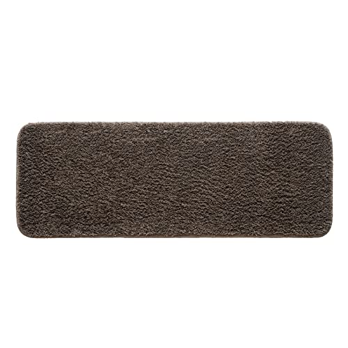 MIULEE Teppich Badematte Badezimmerteppich Bettvorleger rutschfest Badteppich Badvorleger Saugfähige Duschvorleger Waschbar Fussmatte für Wohnzimmer Schlafzimmer Badezimmer 45x120 cm Braun von MIULEE