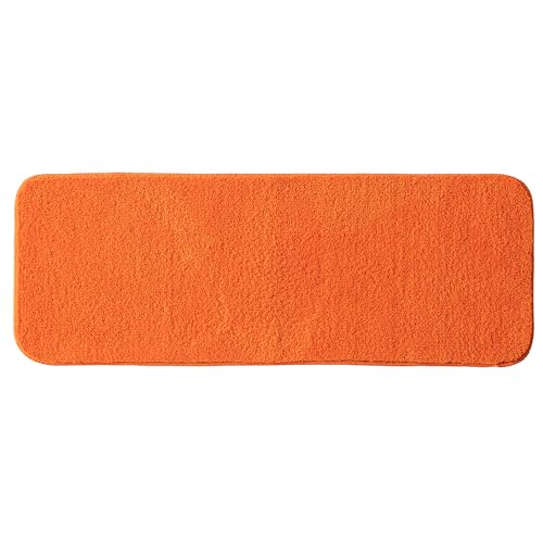 MIULEE Teppich Badematte Badezimmerteppich Bettvorleger rutschfest Badteppich Badvorleger Saugfähige Duschvorleger Waschbar Fussmatte für Wohnzimmer Schlafzimmer Badezimmer 45x120 cm Orange von MIULEE