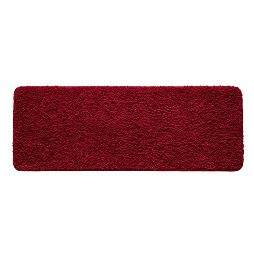 MIULEE Teppich Badematte Badezimmerteppich Bettvorleger rutschfest Badteppich Badvorleger Saugfähige Duschvorleger Waschbar Fussmatte für Wohnzimmer Schlafzimmer Badezimmer 45x120 cm Rot von MIULEE