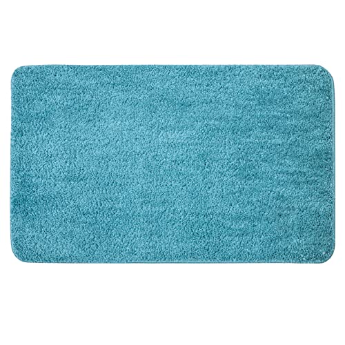 MIULEE Teppich Badematte Badezimmerteppich Bettvorleger rutschfest Badteppich Badvorleger Saugfähige Duschvorleger Waschbar Fussmatte für Wohnzimmer Schlafzimmer Badezimmer 50x80 cm Blau-grün von MIULEE