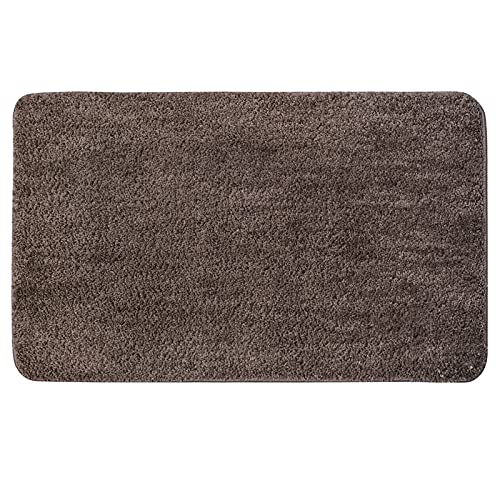 MIULEE Teppich Badematte Badezimmerteppich Bettvorleger rutschfest Badteppich Badvorleger Saugfähige Duschvorleger Waschbar Fussmatte für Wohnzimmer Schlafzimmer Badezimmer 50x80 cm Braun von MIULEE