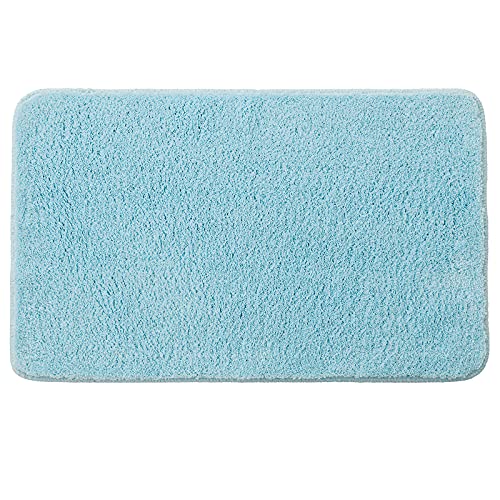 MIULEE Teppich Badematte Badezimmerteppich Bettvorleger rutschfest Badteppich Badvorleger Saugfähige Duschvorleger Waschbar Fussmatte für Wohnzimmer Schlafzimmer Badezimmer 50x80 cm Himmelblau von MIULEE