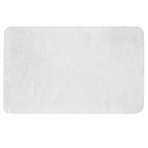 MIULEE Teppich Badematte Badezimmerteppich Bettvorleger rutschfest Badteppich Badvorleger Saugfähige Duschvorleger Waschbar Fussmatte für Wohnzimmer Schlafzimmer Badezimmer 50x80 cm Weiß von MIULEE