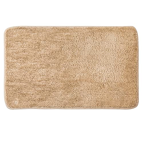 MIULEE Teppich Badematte Badezimmerteppich Bettvorleger rutschfest Badteppich Badvorleger Saugfähige Duschvorleger Waschbar Fussmatte für Wohnzimmer Schlafzimmer Badezimmer 60x90 cm Beige von MIULEE