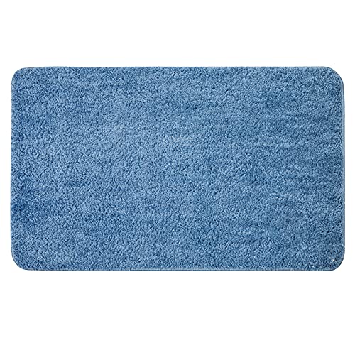 MIULEE Teppich Badematte Badezimmerteppich Bettvorleger rutschfest Badteppich Badvorleger Saugfähige Duschvorleger Waschbar Fussmatte für Wohnzimmer Schlafzimmer Badezimmer 60x90 cm Blau von MIULEE