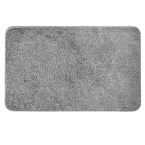 MIULEE Teppich Badematte Badezimmerteppich Bettvorleger rutschfest Badteppich Badvorleger Saugfähige Duschvorleger Waschbar Fussmatte für Wohnzimmer Schlafzimmer Badezimmer 60x90 cm Grau von MIULEE