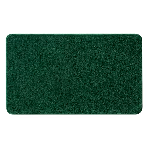 MIULEE Teppich Badematte Badezimmerteppich Bettvorleger rutschfest Badteppich Badvorleger Saugfähige Duschvorleger Waschbar Fussmatte für Wohnzimmer Schlafzimmer Badezimmer 60x90 cm Tiefgrün von MIULEE