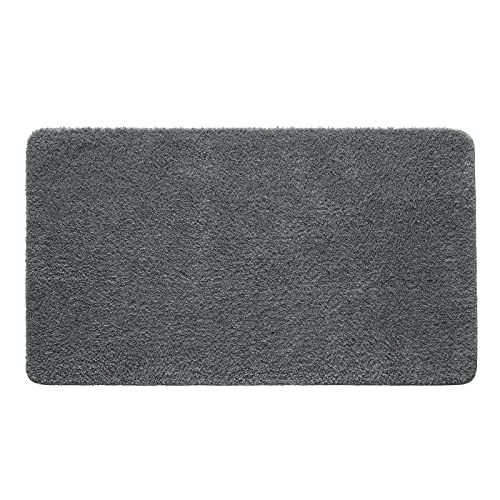 MIULEE Teppich Badematte Badezimmerteppich Bettvorleger rutschfest Badteppich Badvorleger Saugfähige Duschvorleger Waschbar Fussmatte für Wohnzimmer Schlafzimmer Badezimmer 70x120 cm Grau von MIULEE