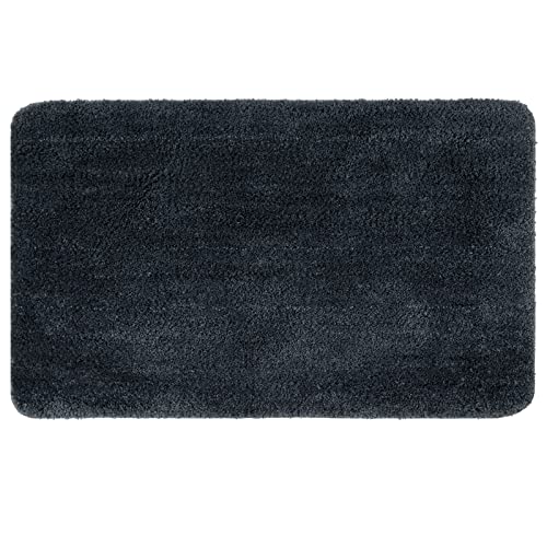 MIULEE Badezimmerteppich Teppich Badematte rutschfest Waschbar Badteppich Bettvorleger Badvorleger Saugfähige Duschvorleger Fussmatte für Wohnzimmer Schlafzimmer Badezimmer 40x60 cm Dunkelgrau von MIULEE