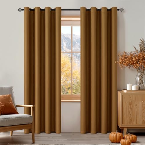 MIULEE Verdunklungsvorhänge Braun Vorhänge Blickdicht 2er Set 225 cm Lang, Modern Gardinen Fenster Abdunkeln Ösen Wohnzimmer Schlafzimmer, Fenster Vorhang Verdunkelung Thermovorhang H 225 x B 140 MIULEE Verdunklungsvorhänge Braun Vorhänge Blickdicht 2er Set 225 cm Lang, Modern Gardinen Fenster Abdunkeln Ösen Wohnzimmer Schlafzimmer, Fenster Vorhang Verdunkelung Thermovorhang H 225 x B 140 von MIULEE
