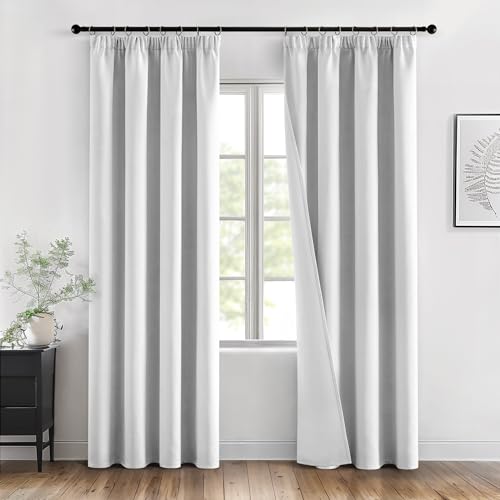 MIULEE Verdunklungsvorhänge mit Kräuselband Grau-Weiß Vorhänge Blickdicht 2er Set 140x215 cm Modern Gardinen Abdunkelnde Vorhänge Wohnzimmer Schlafzimmer Fenster Gardine Verdunkelung Thermovorhang MIULEE Verdunklungsvorhänge mit Kräuselband Grau-Weiß Vorhänge Blickdicht 2er Set 140x215 cm Modern Gardinen Abdunkelnde Vorhänge Wohnzimmer Schlafzimmer Fenster Gardine Verdunkelung Thermovorhang von MIULEE