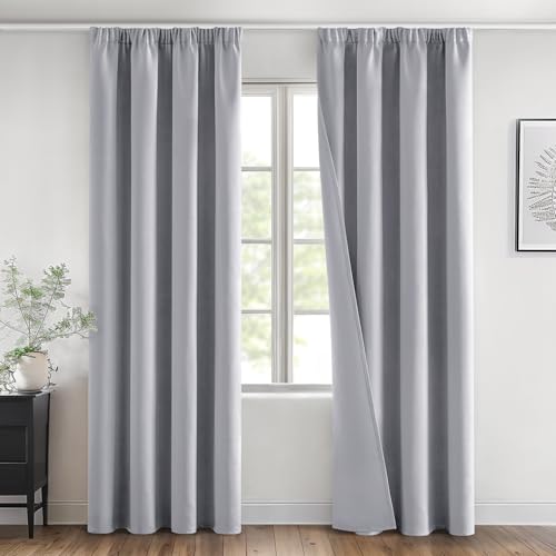MIULEE Verdunklungsvorhänge mit Kräuselband Hellgrau Vorhänge Blickdicht 2er Set 140x260 cm Modern Gardinen Abdunkelnde Vorhänge Wohnzimmer Schlafzimmer Fenster Gardine Verdunkelung Thermovorhang MIULEE Verdunklungsvorhänge mit Kräuselband Hellgrau Vorhänge Blickdicht 2er Set 140x260 cm Modern Gardinen Abdunkelnde Vorhänge Wohnzimmer Schlafzimmer Fenster Gardine Verdunkelung Thermovorhang von MIULEE