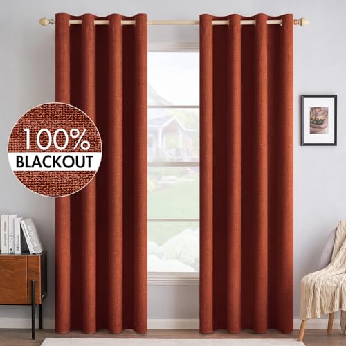 MIULEE Verdunklungsvorhänge mit ösen Gardinen Leinenoptik 2er Set 260 x 140 cm Ziegelrot Vorhang Blickdicht mit Ösen Thermovorhang Kälteschutz Vorhänge Wohnzimmer Schlafzimmer Wärmeisolierend MIULEE Verdunklungsvorhänge mit ösen Gardinen Leinenoptik 2er Set 260 x 140 cm Ziegelrot Vorhang Blickdicht mit Ösen Thermovorhang Kälteschutz Vorhänge Wohnzimmer Schlafzimmer Wärmeisolierend von MIULEE