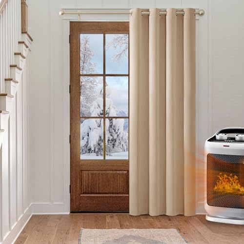 MIULEE Verdunklungsvorhang Beige Blickdichte Vorhänge mit Ösen 1 Stück H 290 x B 140 cm Tür Gardinen Abdunkelnde Wohnzimmer Schlafzimmer Blackout Curtain von MIULEE