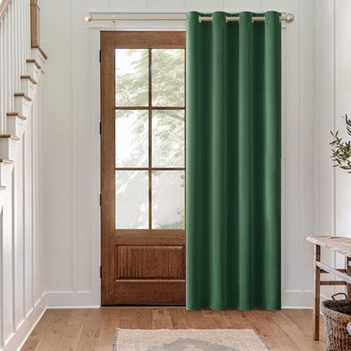 MIULEE Verdunklungsvorhang Dunkelgrün Blickdichte Vorhänge mit Ösen 1 Stück H 260 x B 140 cm Tür Gardinen Abdunkelnde Wohnzimmer Schlafzimmer Blackout Curtain von MIULEE