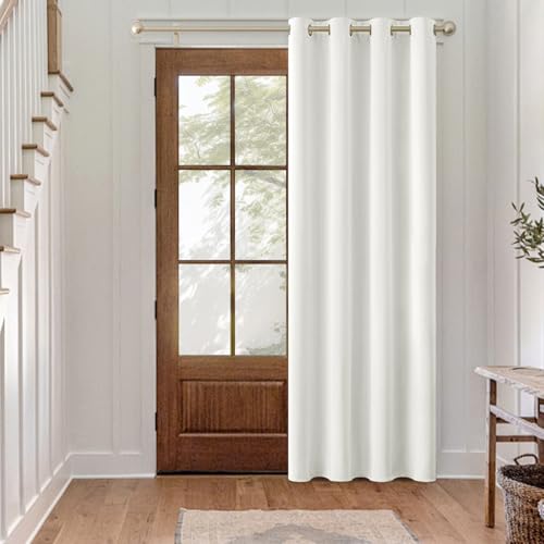 MIULEE Verdunklungsvorhang Weiß Blickdichte Vorhänge mit Ösen 1 Stück H 260 x B 140 cm Tür Gardinen Abdunkelnde Wohnzimmer Schlafzimmer Blackout Curtain von MIULEE