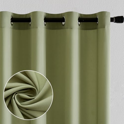 MIULEE Voile Gardinen mit ösen Vorhänge Halbtransparent Stores Vorhang Transparente ösenschal Wohnzimmer Schlaufenschal 2er Set 140x145cm Bohnengrün MIULEE Voile Gardinen mit ösen Vorhänge Halbtransparent Stores Vorhang Transparente ösenschal Wohnzimmer Schlaufenschal 2er Set 140x145cm Bohnengrün von MIULEE