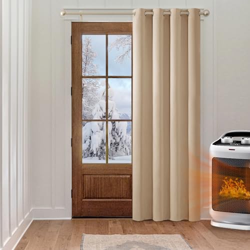 MIULEE Verdunklungsvorhang Beige Blickdichte Vorhänge mit Ösen 1 Stück H 160 x B 140 cm Tür Gardinen Abdunkelnde Wohnzimmer Schlafzimmer Blackout Curtain von MIULEE
