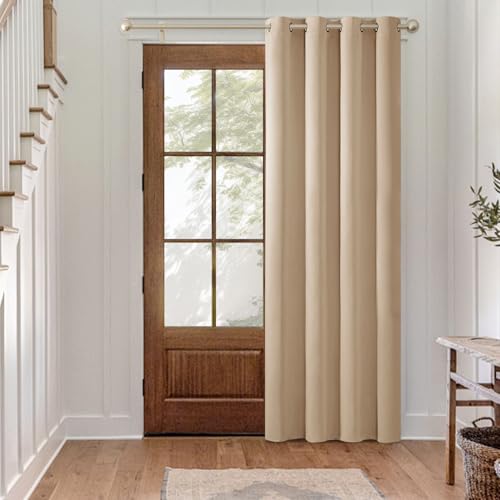 MIULEE Verdunklungsvorhang Beige Blickdichte Vorhänge mit Ösen 1 Stück H 200 x B 140 cm Tür Gardinen Abdunkelnde Wohnzimmer Schlafzimmer Blackout Curtain von MIULEE
