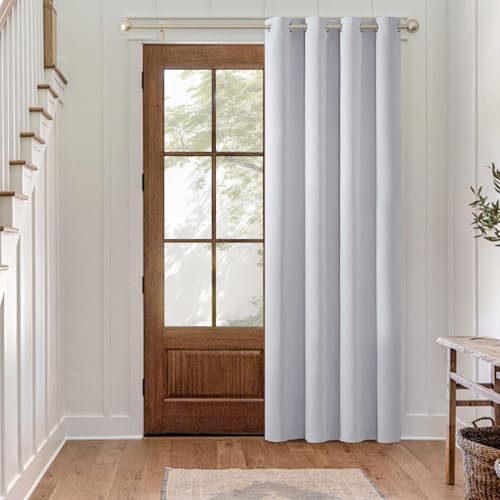 MIULEE Verdunklungsvorhang Grauweiß Blickdichte Vorhänge mit Ösen 1 Stück H 260 x B 140 cm Tür Gardinen Abdunkelnde Wohnzimmer Schlafzimmer Blackout Curtain von MIULEE