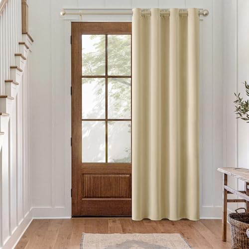MIULEE Verdunklungsvorhang Hellbeige Blickdichte Vorhänge mit Ösen 1 Stück H 145 x B 140 cm Tür Gardinen Abdunkelnde Wohnzimmer Schlafzimmer Blackout Curtain MIULEE Verdunklungsvorhang Hellbeige Blickdichte Vorhänge mit Ösen 1 Stück H 145 x B 140 cm Tür Gardinen Abdunkelnde Wohnzimmer Schlafzimmer Blackout Curtain von MIULEE