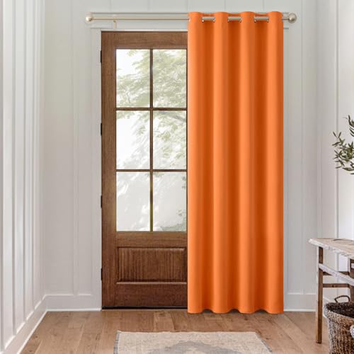 MIULEE Verdunklungsvorhang Orange Blickdichte Vorhänge mit Ösen 1 Stück H 280 x B 140 cm Tür Gardinen Abdunkelnde Wohnzimmer Schlafzimmer Blackout Curtain von MIULEE
