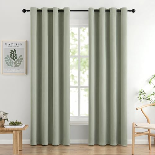 MIULEE Vorhang Salbei Grün mit Ösen, Schöner Salbeigrün Verdunklungsvorhänge Gardinen Blickdicht 2er Set Curtains 140X215 cm, Gardinen Verdunkelung Wohnzimmer Modern Abdunkelnde Vorhänge Schlafzimmer MIULEE Vorhang Salbei Grün mit Ösen, Schöner Salbeigrün Verdunklungsvorhänge Gardinen Blickdicht 2er Set Curtains 140X215 cm, Gardinen Verdunkelung Wohnzimmer Modern Abdunkelnde Vorhänge Schlafzimmer von MIULEE