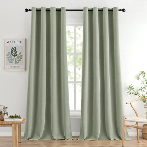 MIULEE Vorhang Salbei Grün mit Ösen, Schöner Salbeigrün Verdunklungsvorhänge Gardinen Blickdicht 2er Set Curtains 140X245 cm, Gardinen Verdunkelung Wohnzimmer Modern Abdunkelnde Vorhänge Schlafzimmer MIULEE Vorhang Salbei Grün mit Ösen, Schöner Salbeigrün Verdunklungsvorhänge Gardinen Blickdicht 2er Set Curtains 140X245 cm, Gardinen Verdunkelung Wohnzimmer Modern Abdunkelnde Vorhänge Schlafzimmer von MIULEE