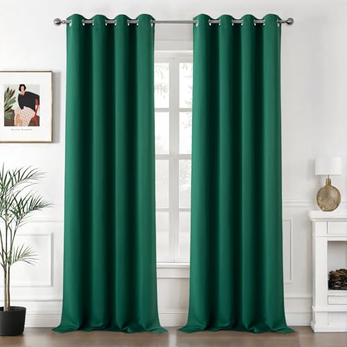 MIULEE Vorhänge Grün Blickdicht mit Ösen, Schöner Weicher Verdunklungsvorhänge zum Verdunkeln von Räumen, 2er Set Gardinen Abdunkelnd Schlafzimmer Wohnzimmer Thermovorhang Kälteschutz 140X260 cm MIULEE Vorhänge Grün Blickdicht mit Ösen, Schöner Weicher Verdunklungsvorhänge zum Verdunkeln von Räumen, 2er Set Gardinen Abdunkelnd Schlafzimmer Wohnzimmer Thermovorhang Kälteschutz 140X260 cm von MIULEE