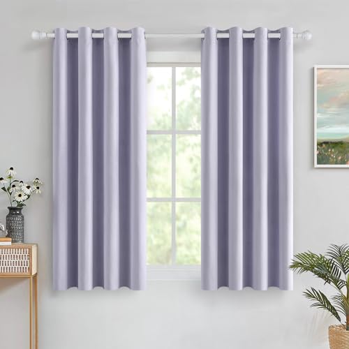 MIULEE Vorhänge Helllila Blickdicht mit Ösen, Schöner Weicher Verdunklungsvorhänge zum Verdunkeln von Räumen, 2er Set Gardinen Abdunkelnd Schlafzimmer Wohnzimmer Thermovorhang Kälteschutz 140X160 cm von MIULEE